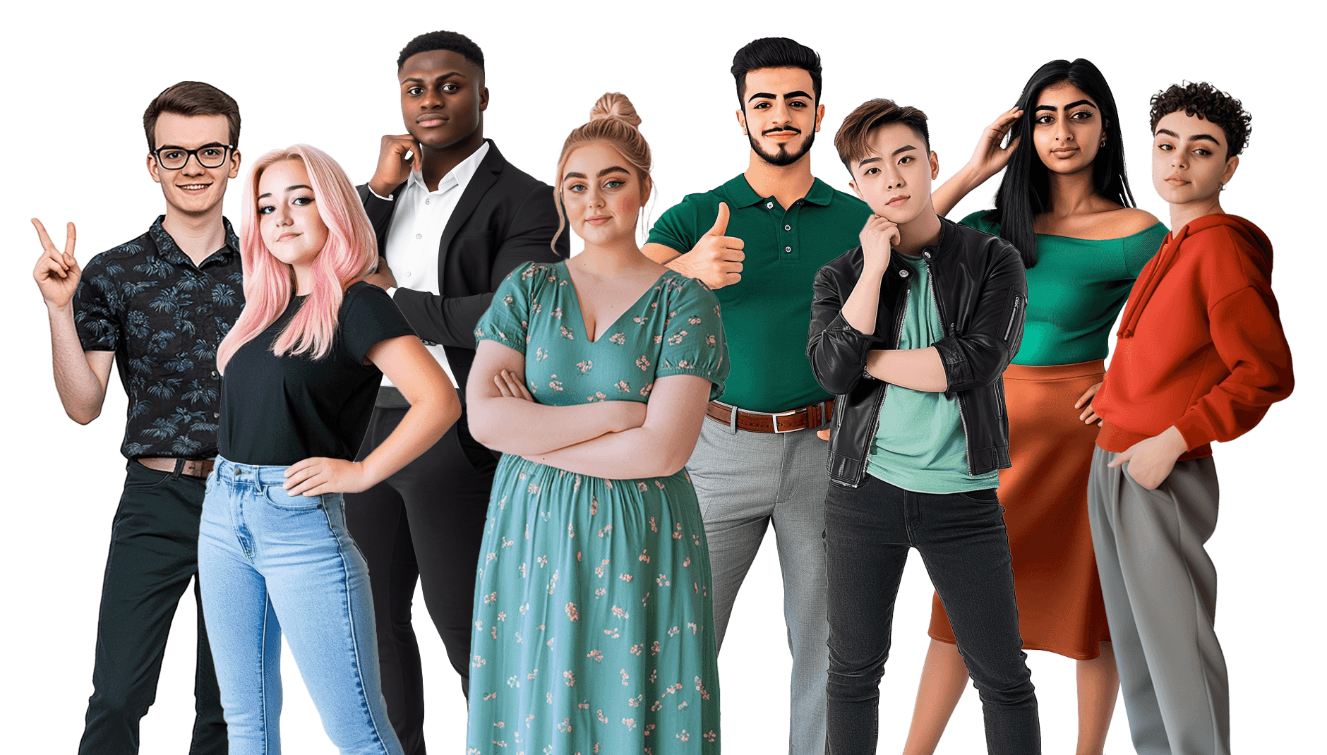 Ein Gruppenbild von 8 Personen